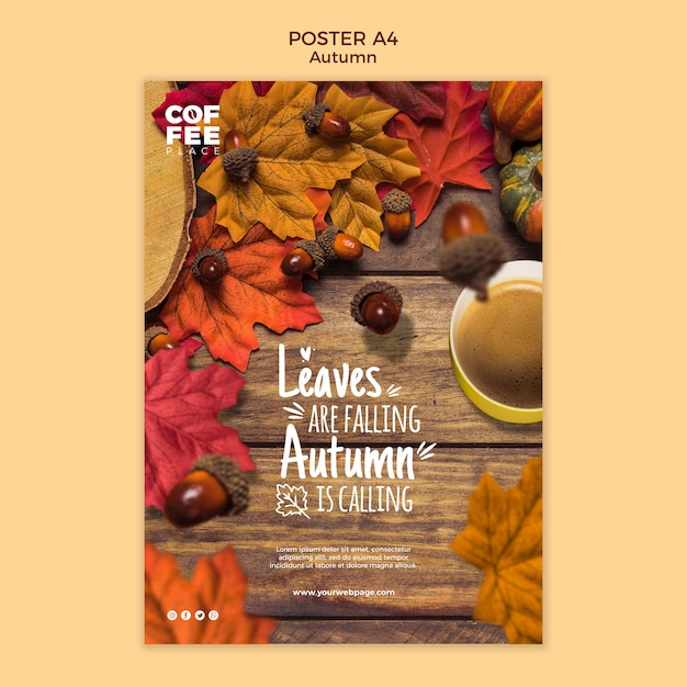 Autumn poster template theme