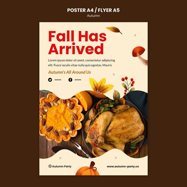 Autumn print template with photo