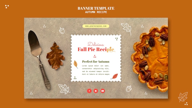 PSD gratuito banner orizzontale ricetta autunnale