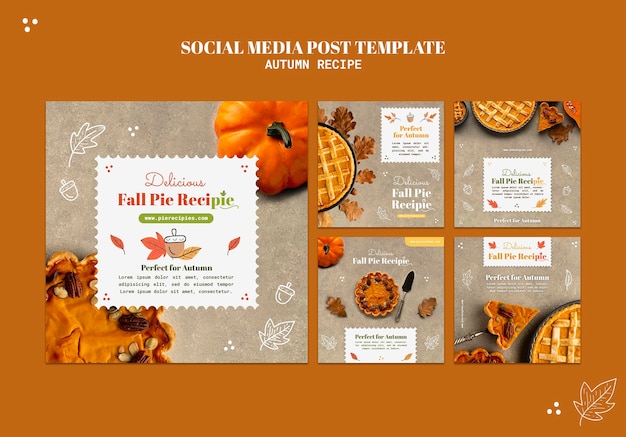 Free PSD autumn recipe social media post