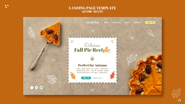 Autumn recipe web template