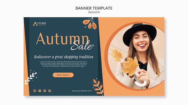 Free PSD autumn sale banner template