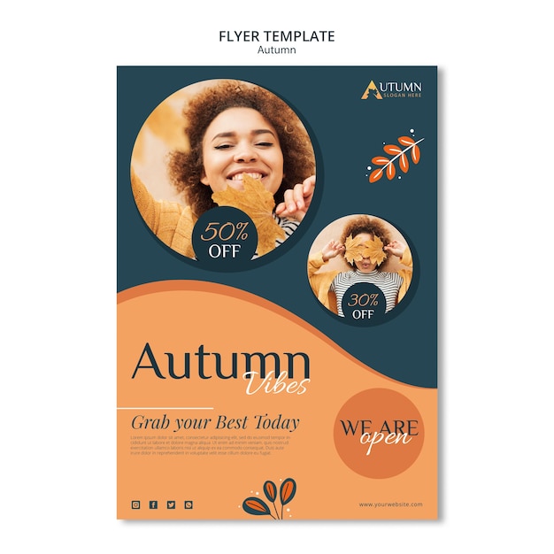 Free PSD autumn sale flyer template