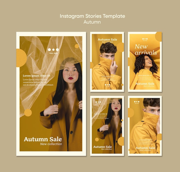 無料PSD 秋のセールinstagramストーリーテンプレート