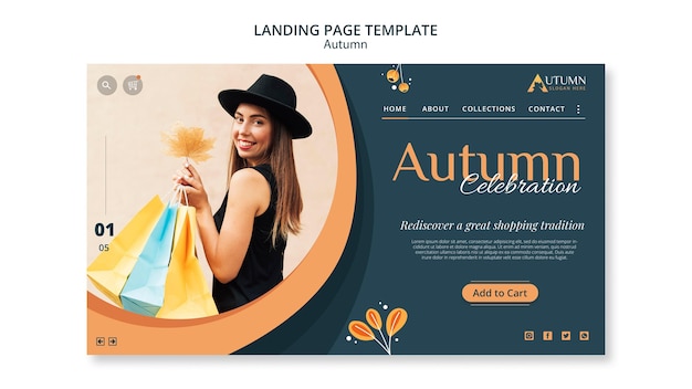 Free PSD autumn sale landing page template