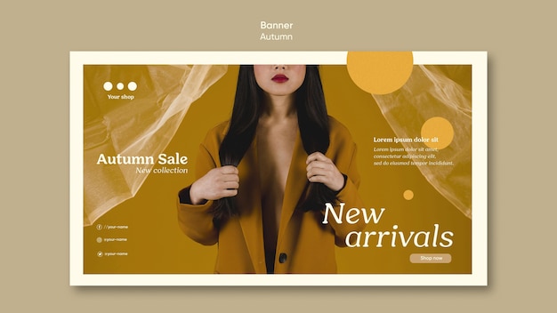 Autumn sale new arrivals banner template