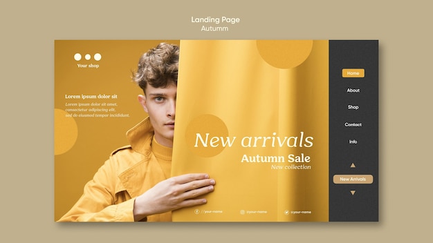 Autumn sale new arrivals landing page – Free PSD download for PSD