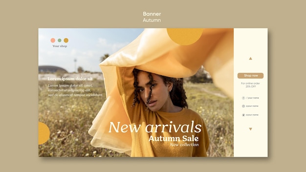 Free PSD autumn sale new arrivals landing page