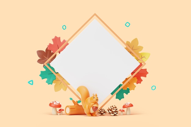 Autumn sales blank banner background