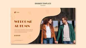 Free PSD autumn season banner template design