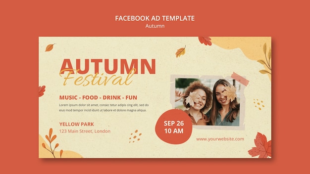 Free PSD autumn season facebook template