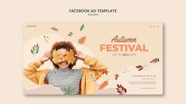 PSD gratuito modello facebook stagione autunnale