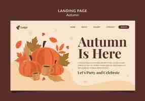 Free PSD autumn season landing page template