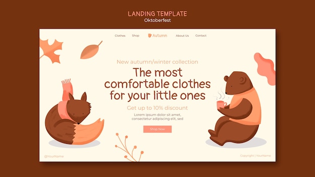 Autumn season landing page template