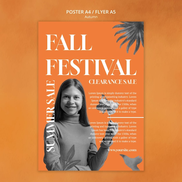 Autumn season poster template