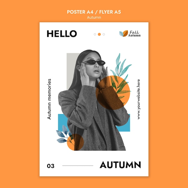 Free PSD autumn season poster template