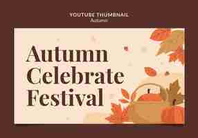 Free PSD autumn season youtube thumbnail template