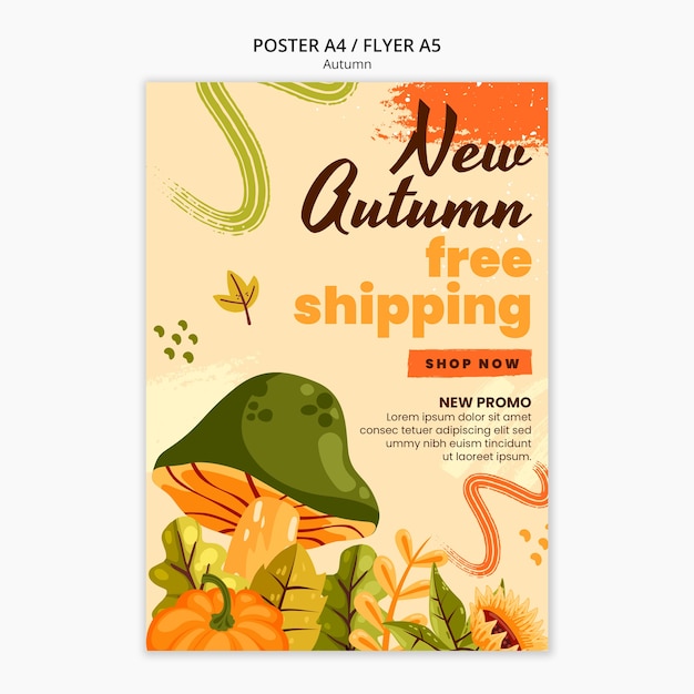 Free PSD autumn template design