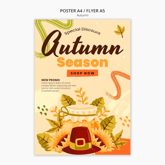 Free PSD autumn template design