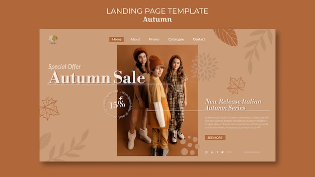 Free PSD autumn template design