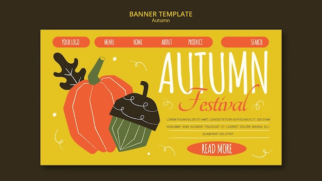 Free PSD autumn template design
