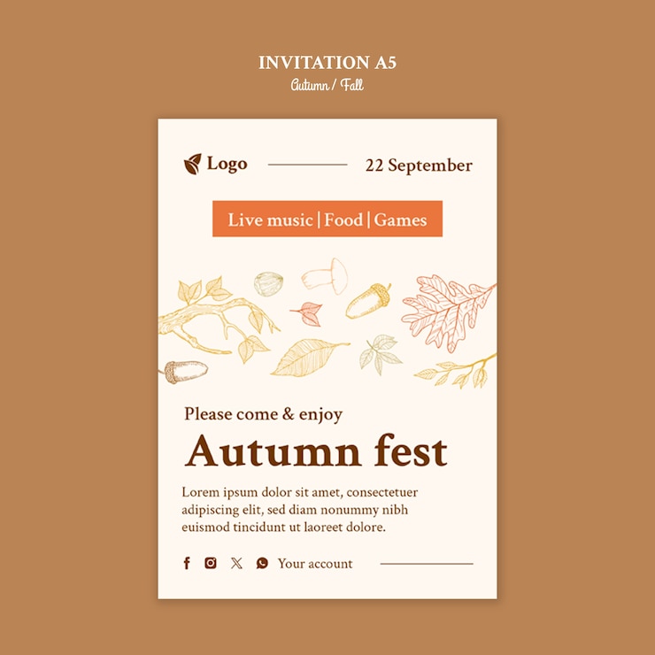 Free PSD autumn template design
