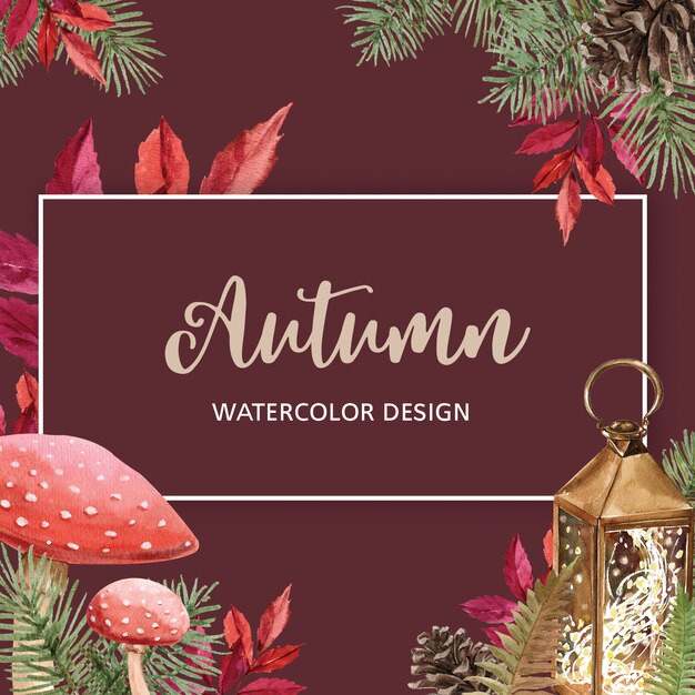 Autumn-themed banner with border frame