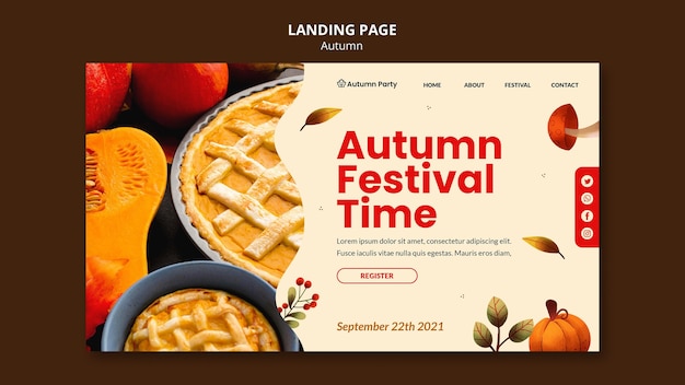 Autumn web template with photo