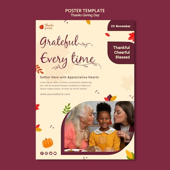 Autumnal thanksgiving day print template