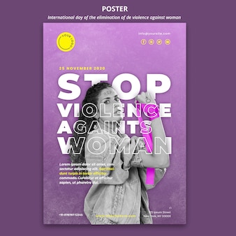 女性​に対する​暴力​の​認識​ポスター​テンプレート