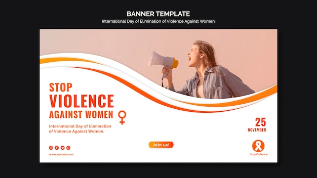 awareness of violence against women banner template