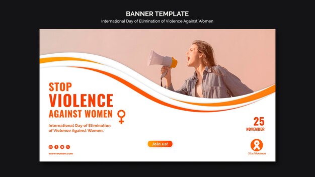 awareness of violence against women banner template