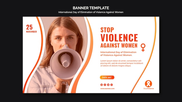 Free PSD awareness of violence against women banner