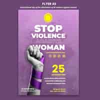 PSD gratuito volantino sulla consapevolezza della violenza contro le donne
