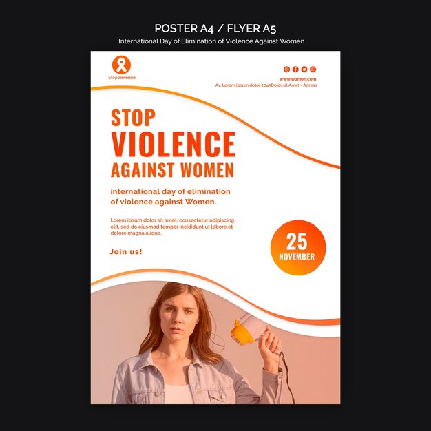 awareness of violence against women poster a4 template