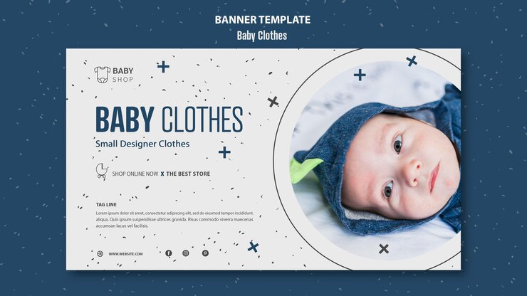 Free PSD baby clothes banner template