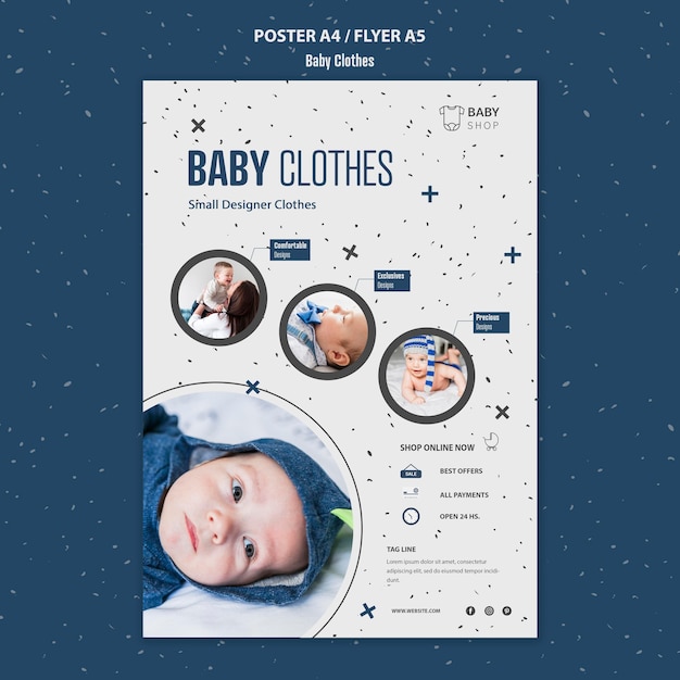 Baby clothes poster template