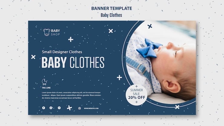 Free PSD baby clothes template banner