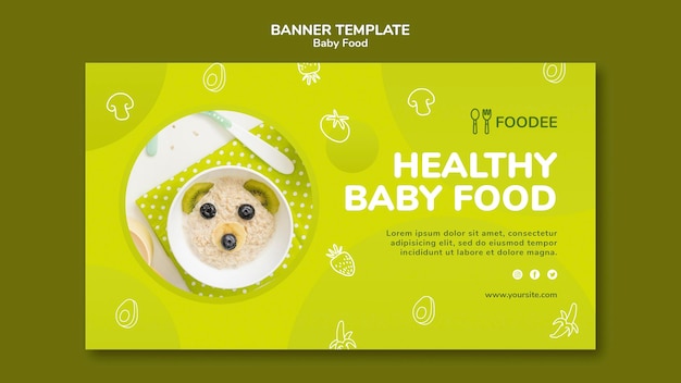 Baby food banner template design