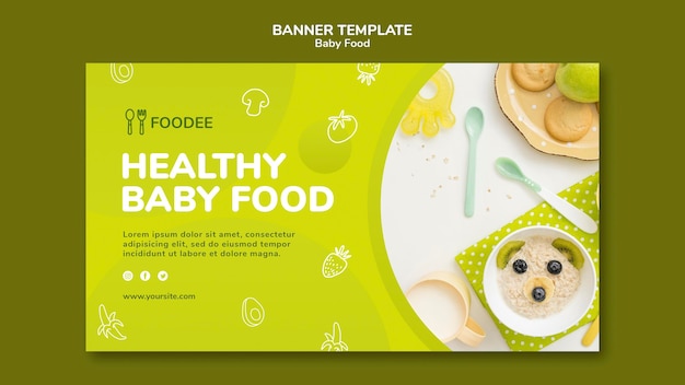 Modello di banner di alimenti per bambini