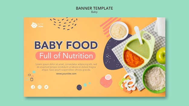 Modello di banner per alimenti per bambini