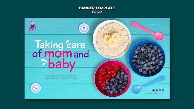 Baby food banner template