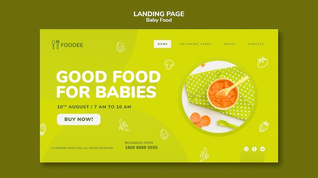 Baby food landing page style