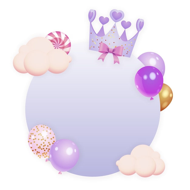 Free PSD baby girl shower party decorations