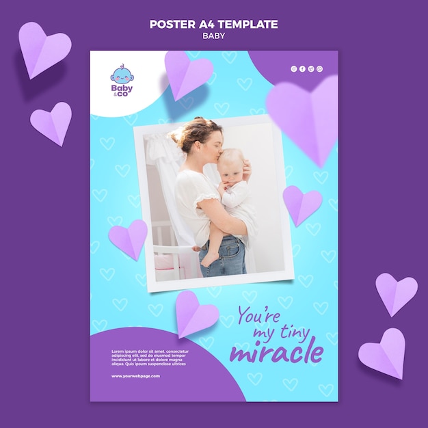 Free PSD baby photo poster template