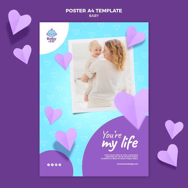 Baby photo poster template