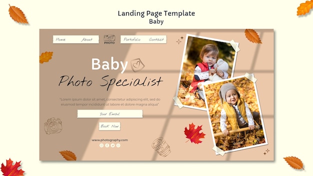 Baby photography landing page