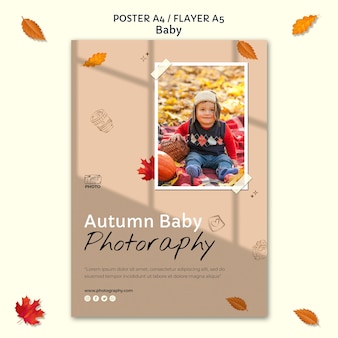 Baby photography poster template