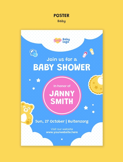 Baby poster template design