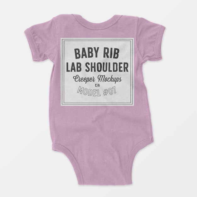 Baby rib lap shoulder creeper mockup